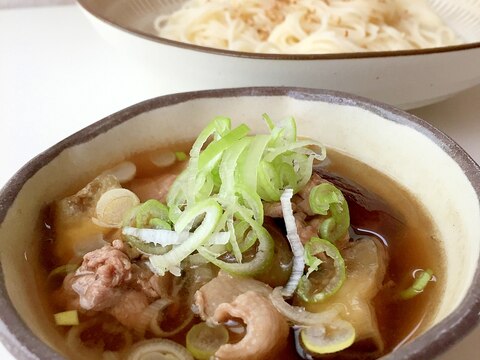 ゴマ香る♪茄子と豚肉のつけ麺